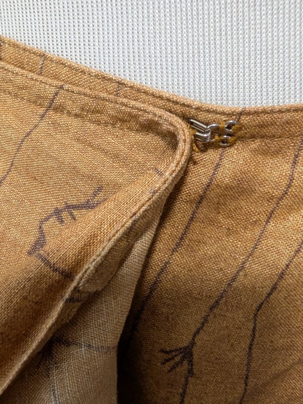 Lauren Ralph Lauren Vintage Womens Size 6 Tan Linen Aztec Tribal Wrap Tie Skirt - Picture 7 of 12
